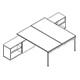 biurko dwustanowiskowe BOUL41 1800-1902x3210mm