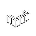 modułowa lada recepcyjna LIN39P 2444x1650mm