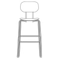 N1N05H - Hoker barowy 530x550mm Wysokość: Krzesło:1170mm Siedzisko:820mm