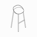 TE01HF - Hoker barowy 500x430mm Wysokość: Krzesło:960mm Siedzisko:840mm