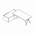 biurko z regulacją wysokości V06LR 2344-2000x1800mm
