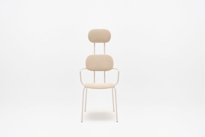 New School - krzesło z zagłówkiem tapicerowane podstawa czworonożna