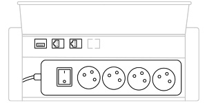 Mediabox M04 EU (4x230V, 2xRJ45, 1xUSB) x 1