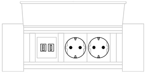 Mediabox M06H Schuko (2x230V, 1xUSB, 1xHDMI) x 1