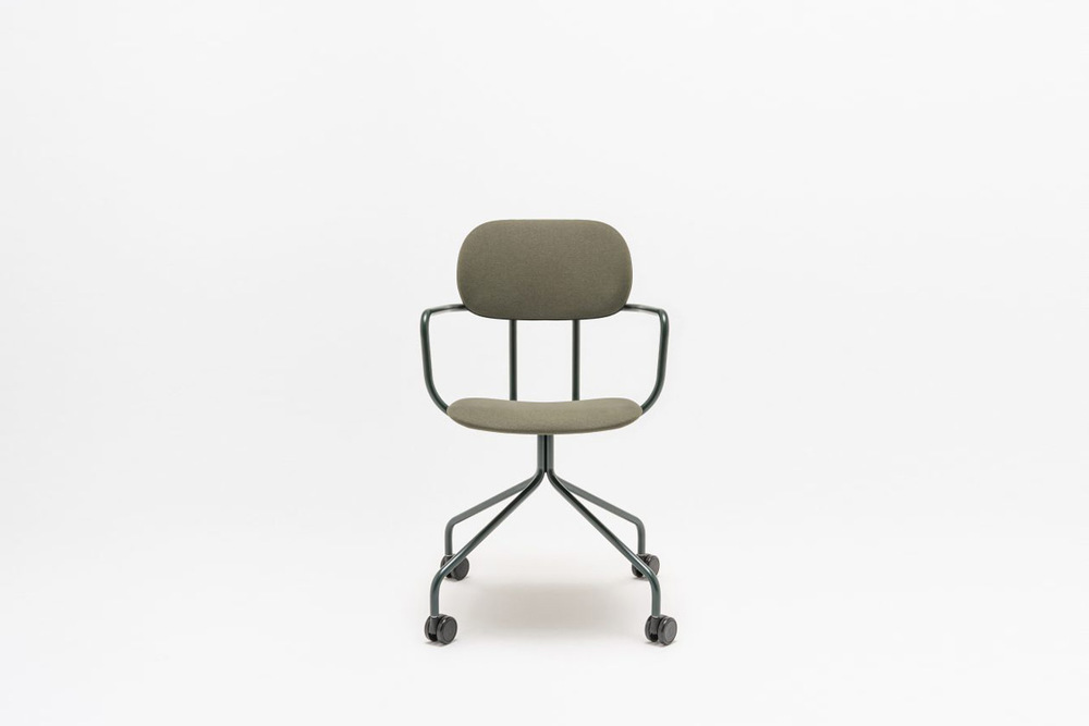 upholstered chair fixed base with castors New School