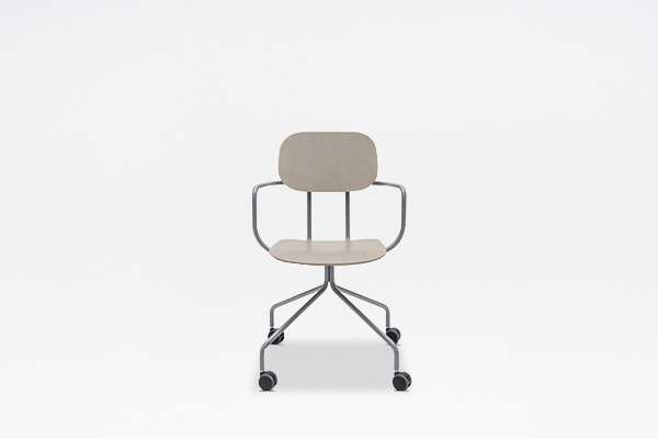 New School krzesło ze sklejki z kółkami